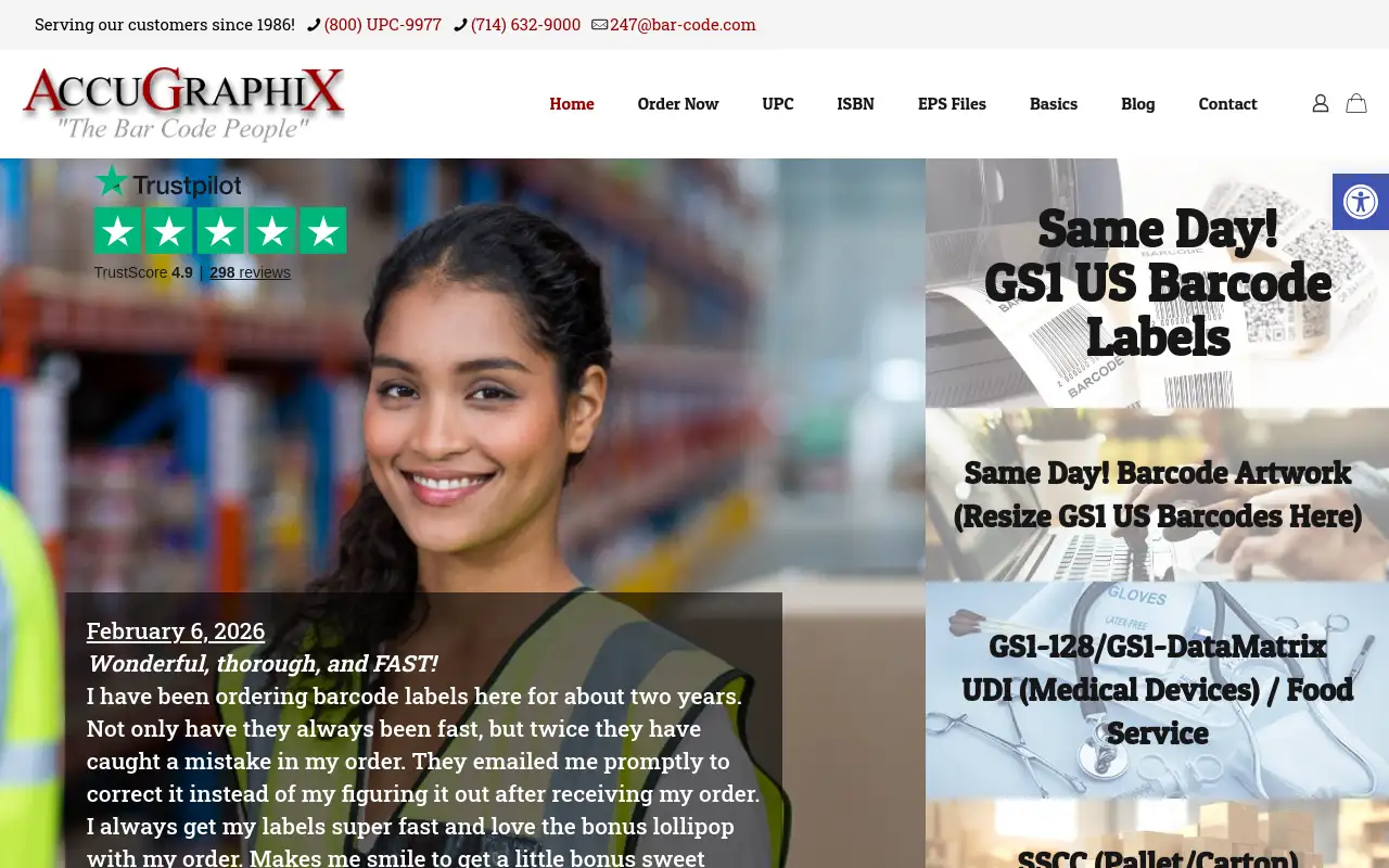Screenshot of bar-code.com