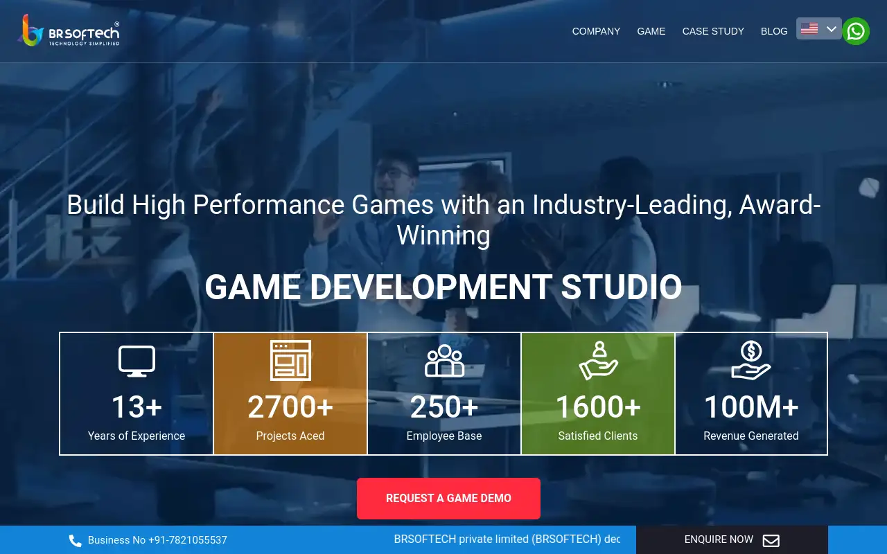Screenshot of brsoftech.com