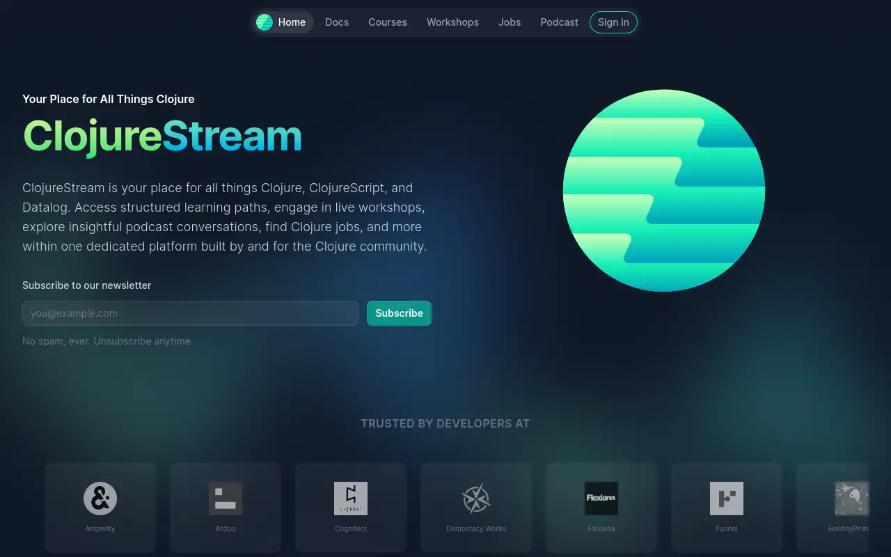 Screenshot of clojure.stream