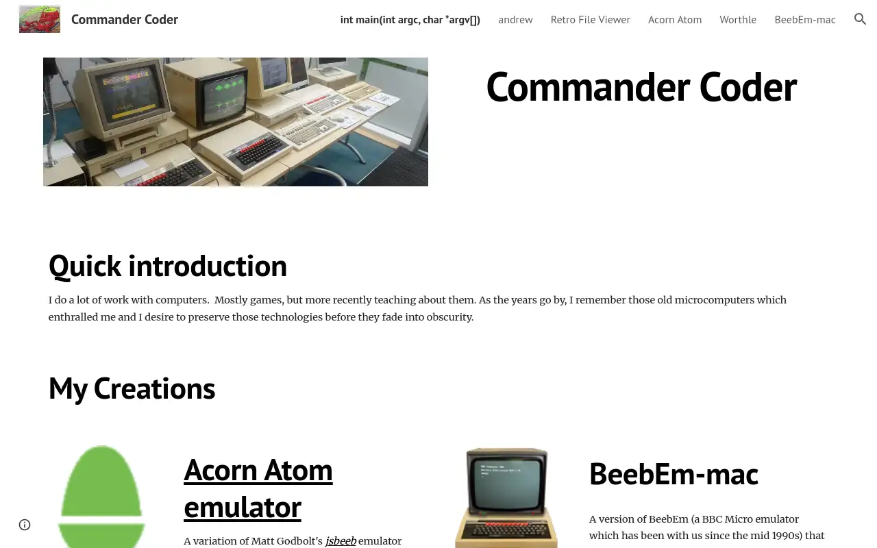 Screenshot of commandercoder.com
