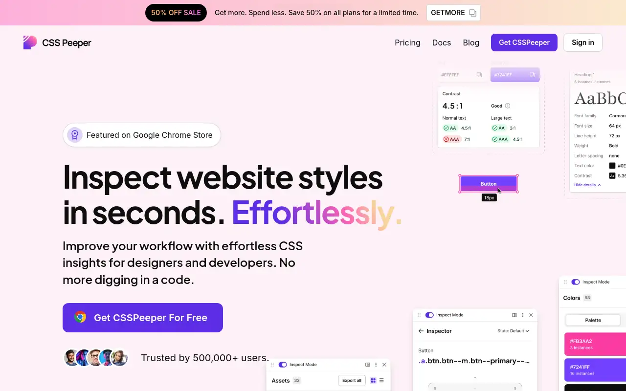 Screenshot of csspeeper.com