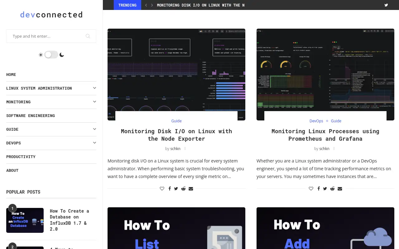 Screenshot of devconnected.com
