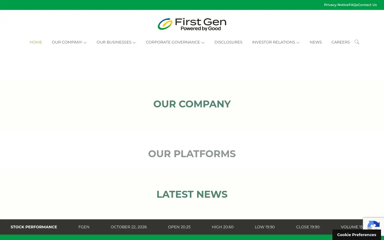 Screenshot of firstgen.com.ph