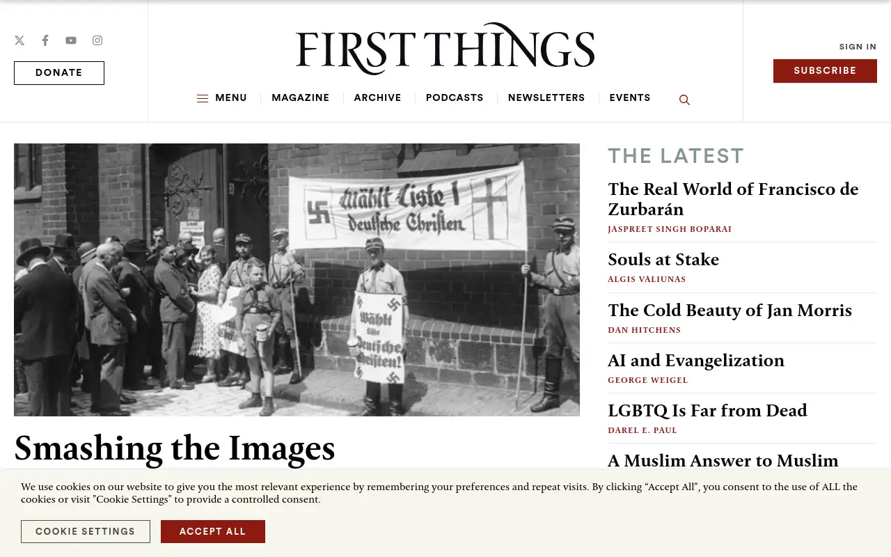 Screenshot of firstthings.com