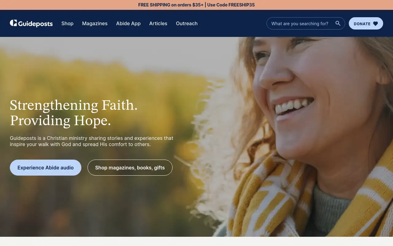 Screenshot of guideposts.org