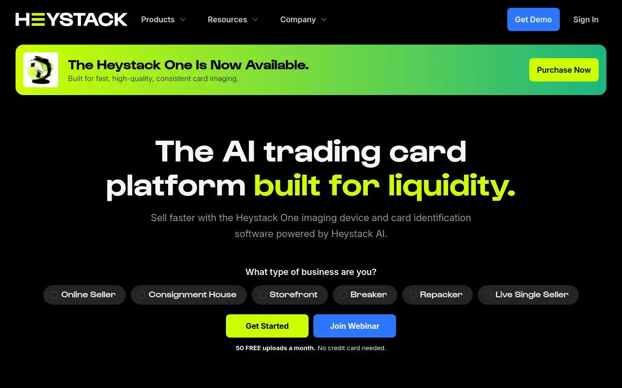 Screenshot of heystack.tech