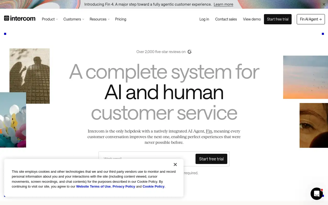 Screenshot of intercom.com