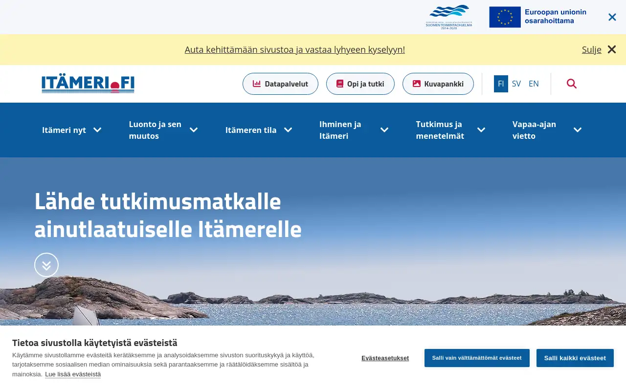 Screenshot of itameri.fi