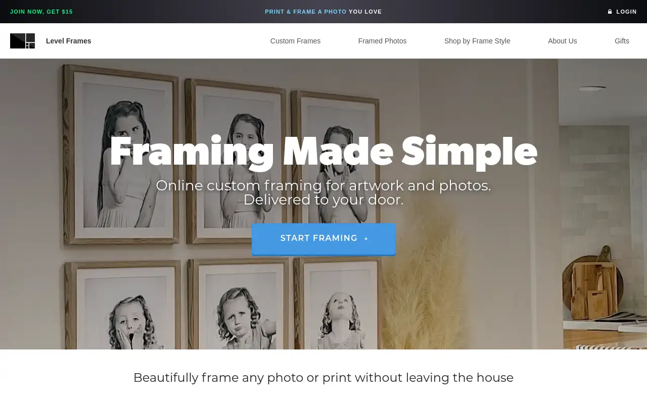 Screenshot of levelframes.com