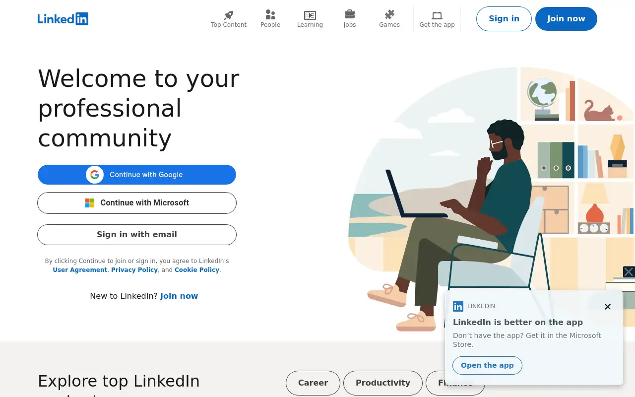 Screenshot of linkedin.com