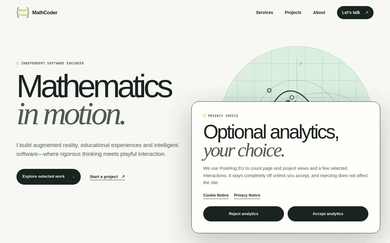 Screenshot of mathcoder.com