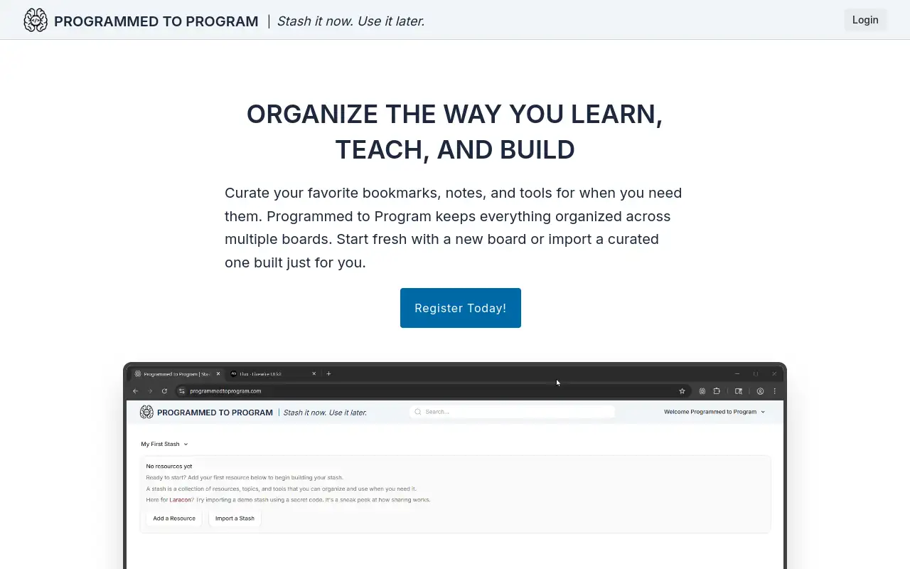 Screenshot of programmedtoprogram.com