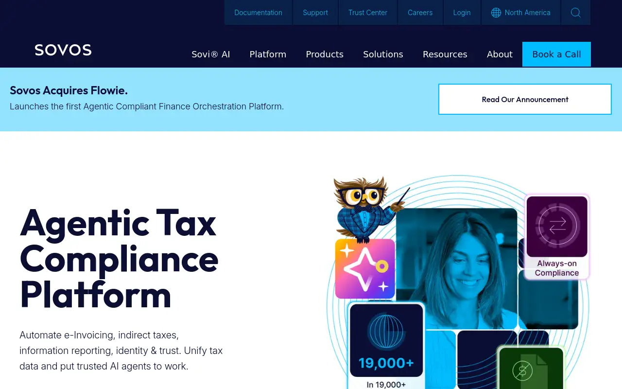 Screenshot of sovos.com