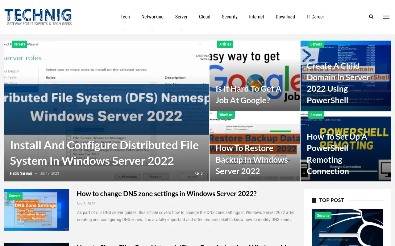 Screenshot of technig.com